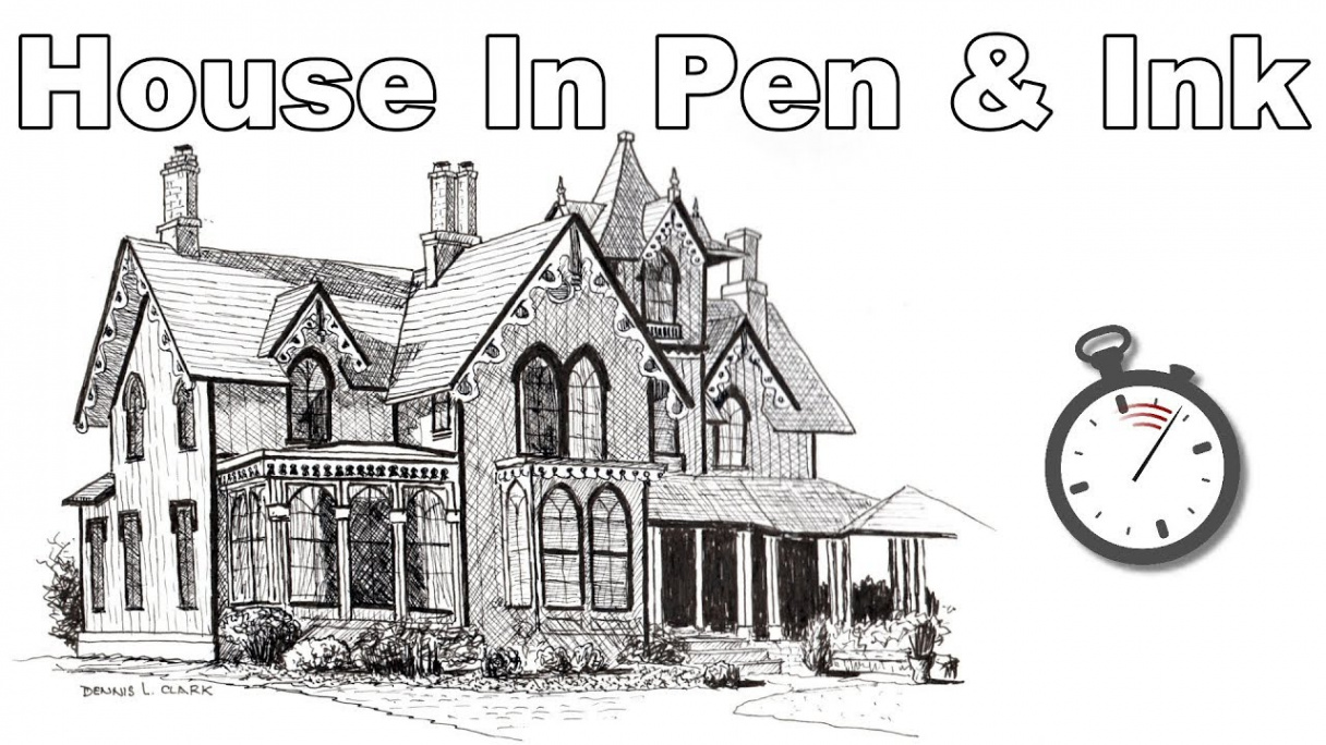 How to Draw a Beautiful House in Pen & Ink Time Lapse Tutorial