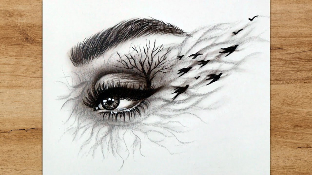 How to Draw a Creative Eye for Beginners  Pencil Drawing Tutorial