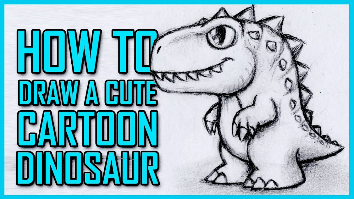 How To Draw A Cute Simple Cartoon Dinosaur - Bonus tutorial