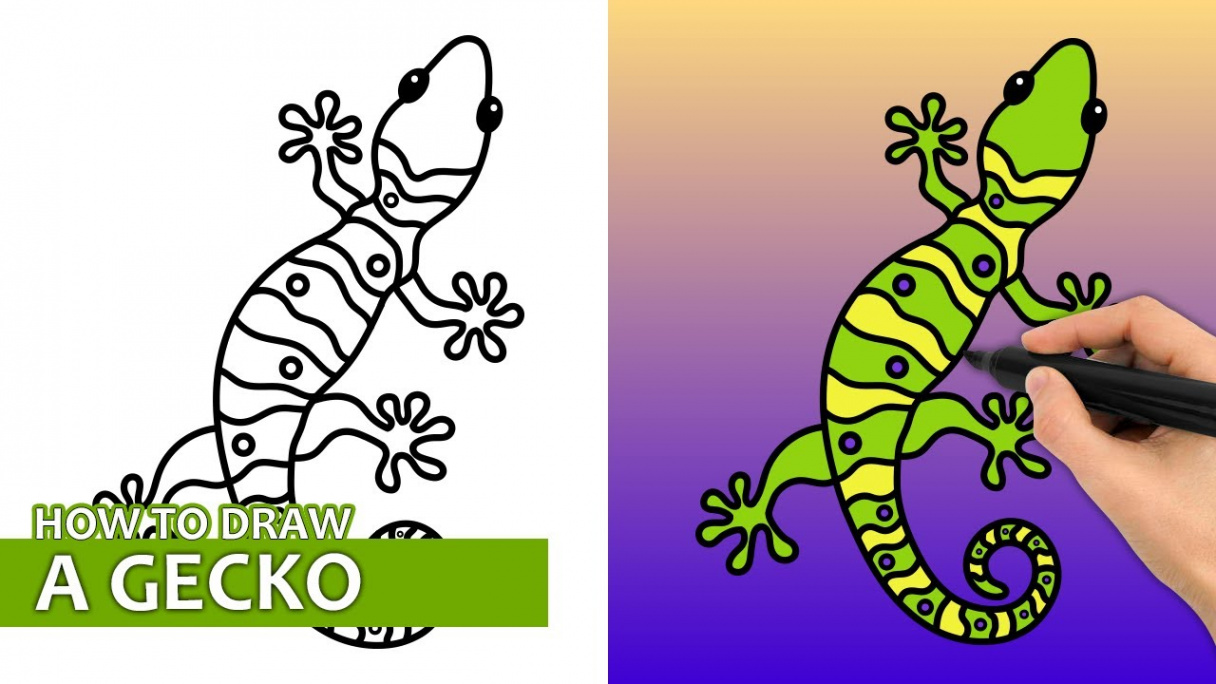 How To Draw A Gecko (Easy Drawing Tutorial)