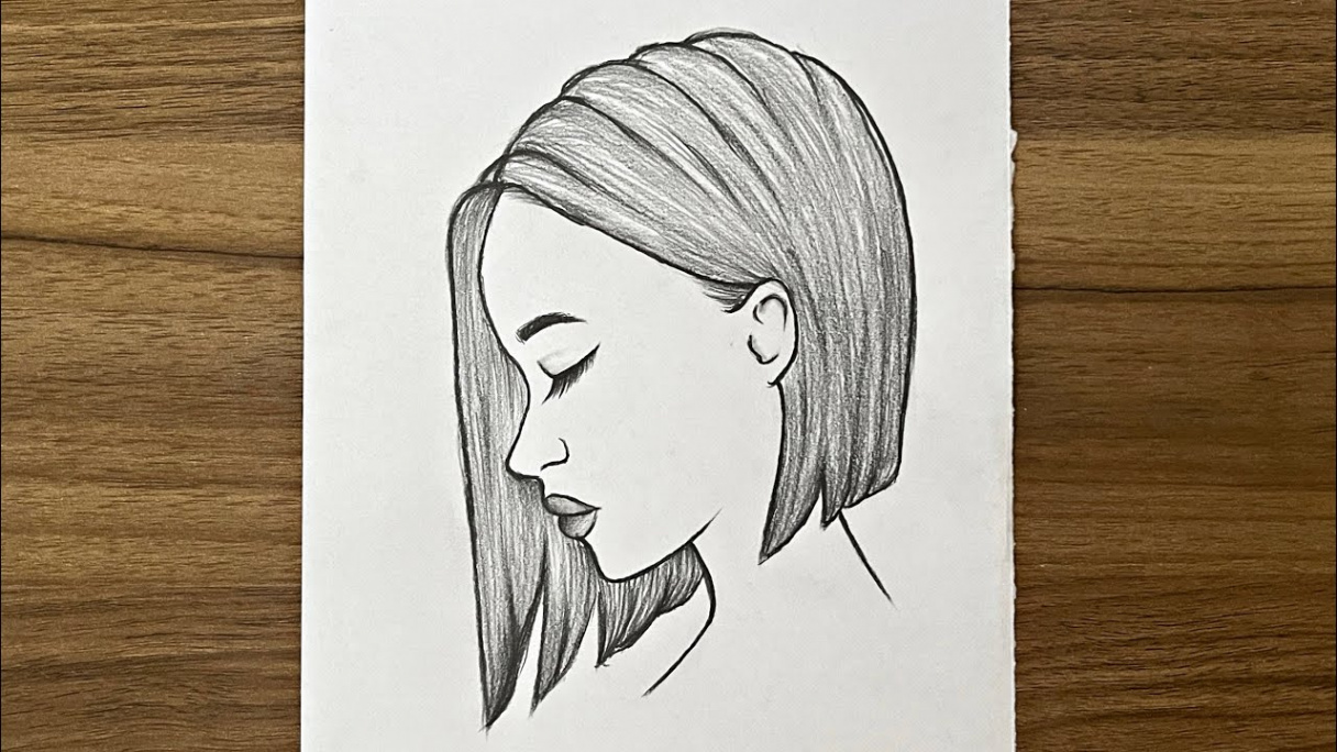 How to draw a girl side face  Easy drawing ideas for beginners  Very  easy step by step drawing