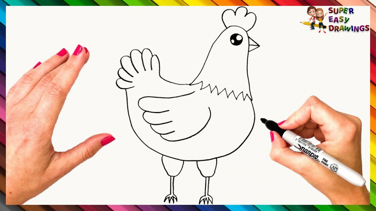 How To Draw A Hen Step By Step 🐔 Chicken Drawing Easy