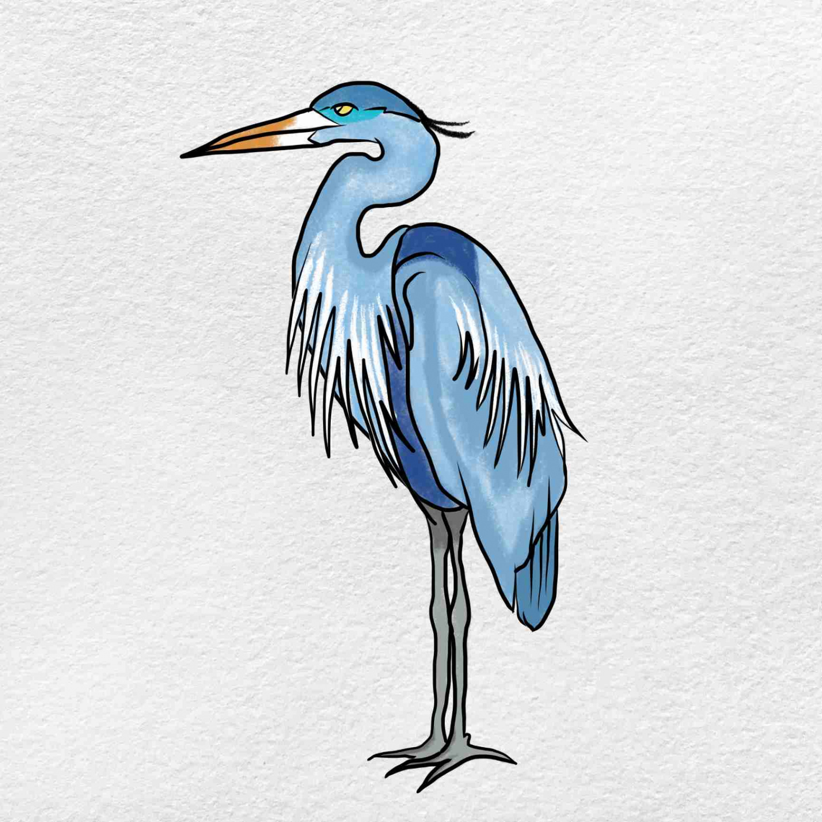 How to Draw a Heron - HelloArtsy