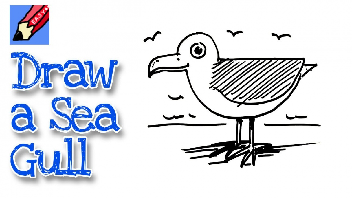 How to draw a Seagull Real Easy  Step by Step with Easy, Spoken  Instructions