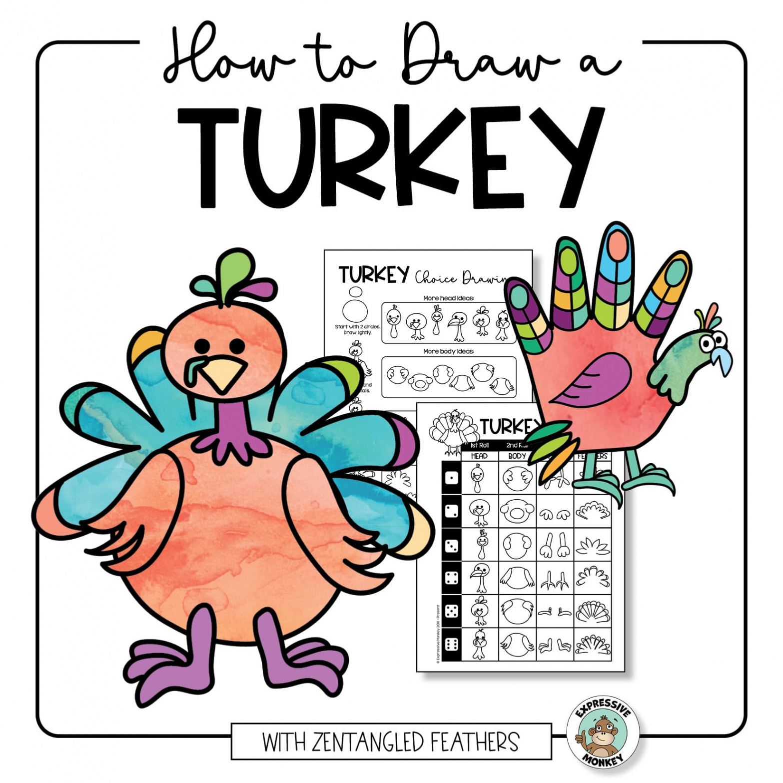 How to Draw a Turkey • Expressive Monkey