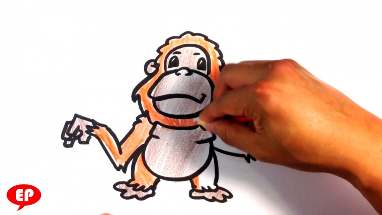 How to Draw an Orangutan - Cartoon - Easy Pictures to Draw