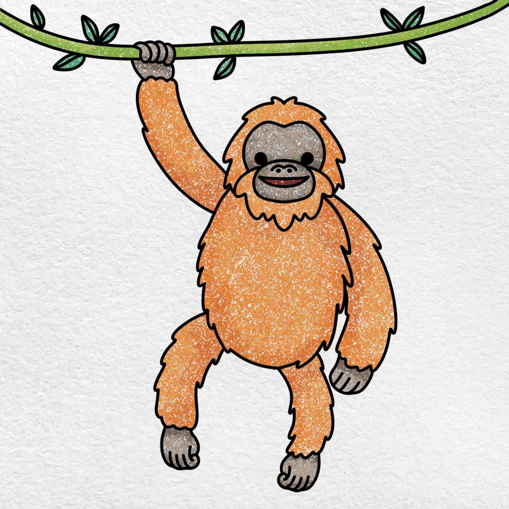 How to Draw an Orangutan - HelloArtsy