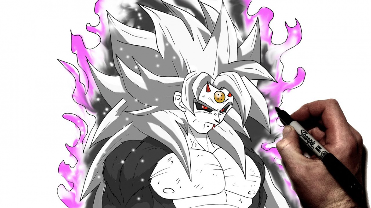 How To Draw Dark Goku SSJ   Step By Step  Dragon Ball