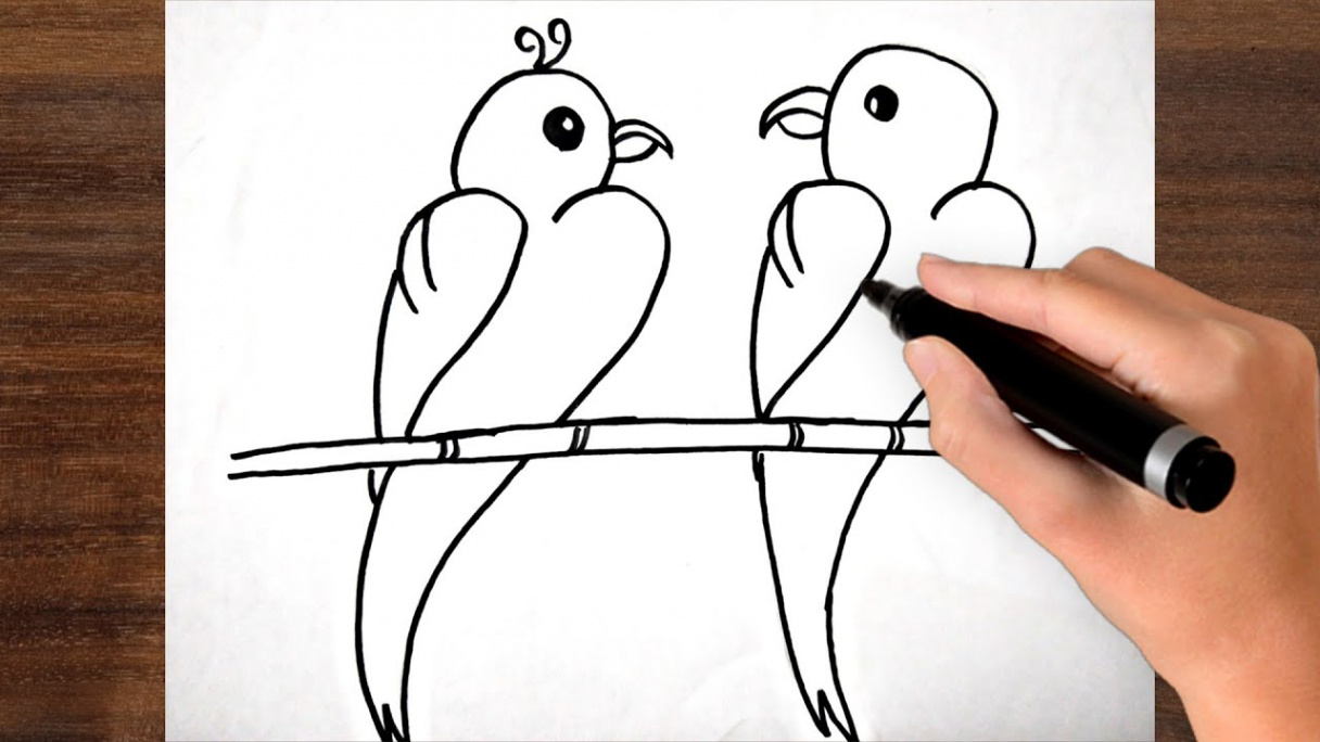 How To Draw Love Birds From Number  ! Step By Step ! Weary Easy And  Cute Drawing