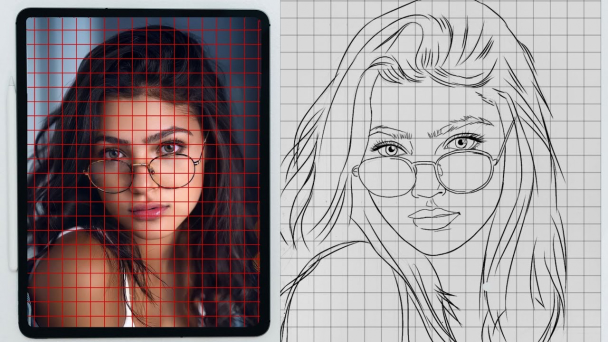 HOW TO DRAW OUTLINE OF FACE BY GRID METHOD  HOW TO DRAW PERFECT FACE  OUTLINE