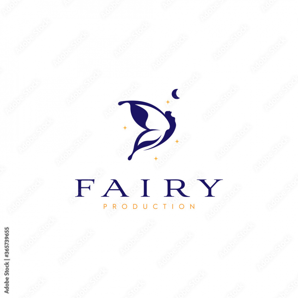 illustration logo vector graphic of fairy flying good for logo