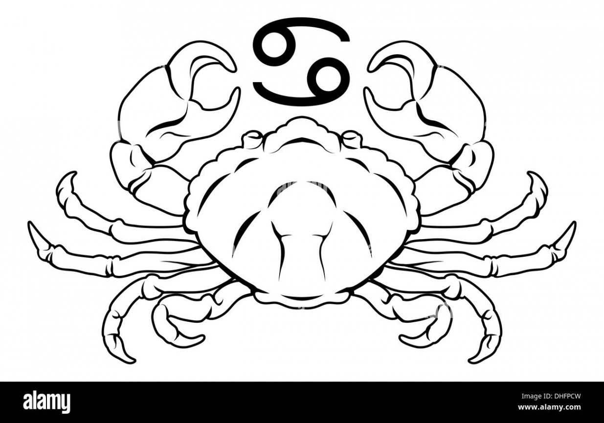 Illustration of Cancer the crab zodiac horoscope astrology sign