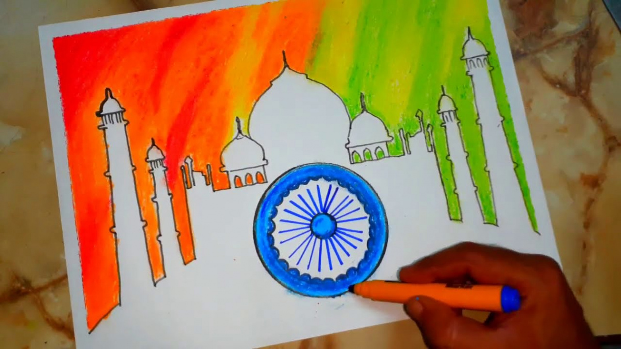 Independence day drawing  Republic day drawing   August drawing