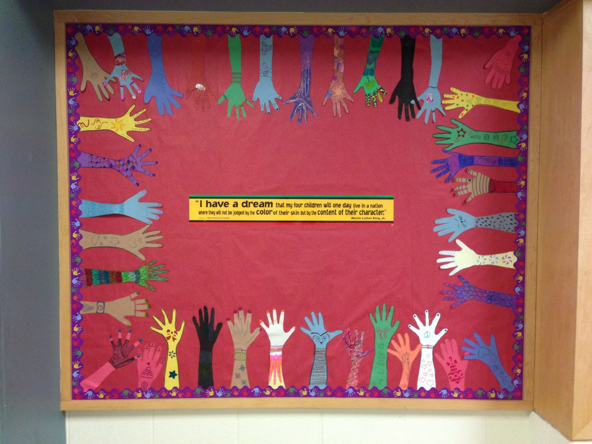 January bulletin board for Martin Luther King Jr day  Door