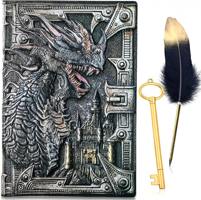 LaVenty DND Accessories Dragon Diary Pen Dragon Notebook DND Journal  Notebook Birthday Gift Fantasy Gift Dungeons D&D Fans Journal