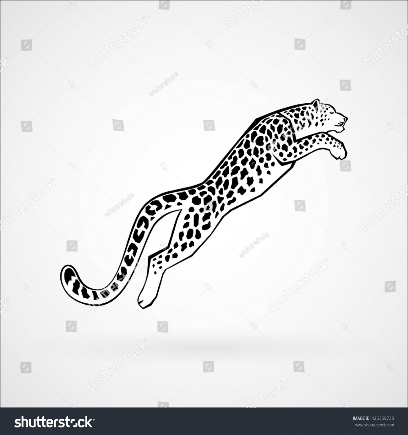 Leaping Snow Leopard Sign Logo Vector Stock Vector (Royalty Free