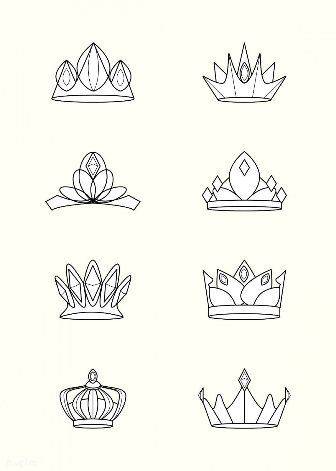 Luxurious royal crown designs vector collection  free image by