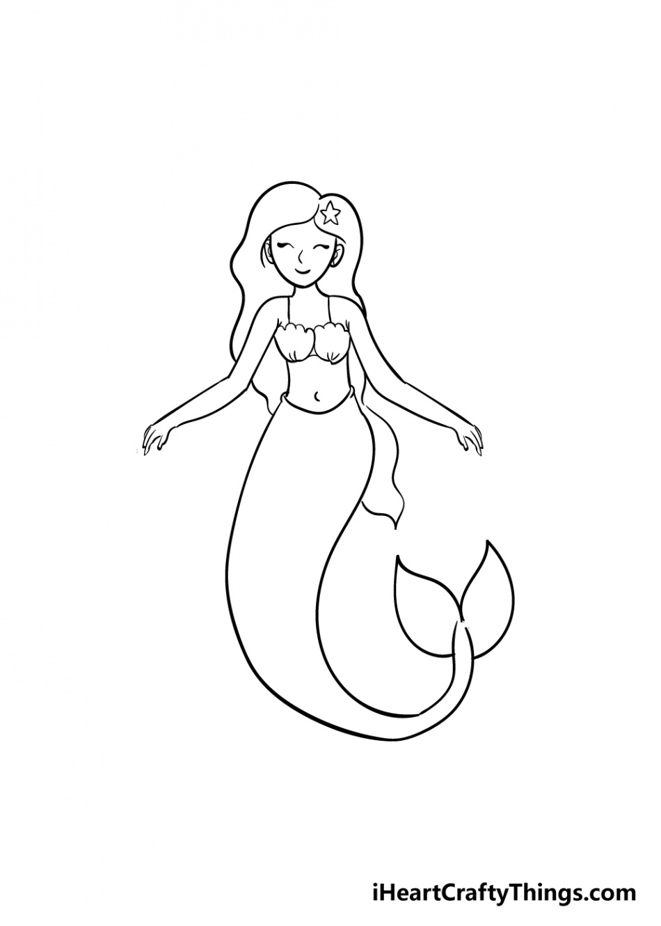 Mermaid Drawing - How To Draw A Mermaid Step By Step