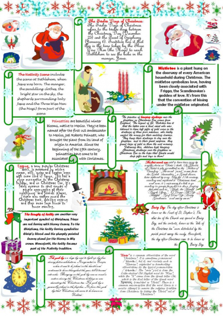 Merry Christmas! reading for detail: English ESL worksheets pdf & doc