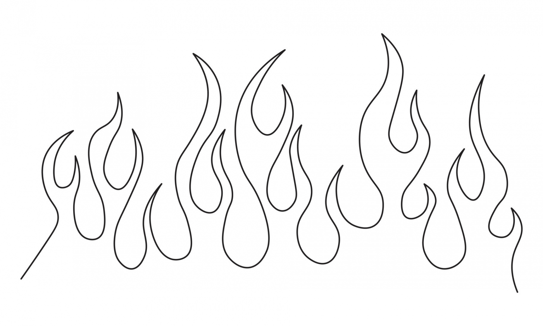 Minimalist silhouette of flame. One line drawing