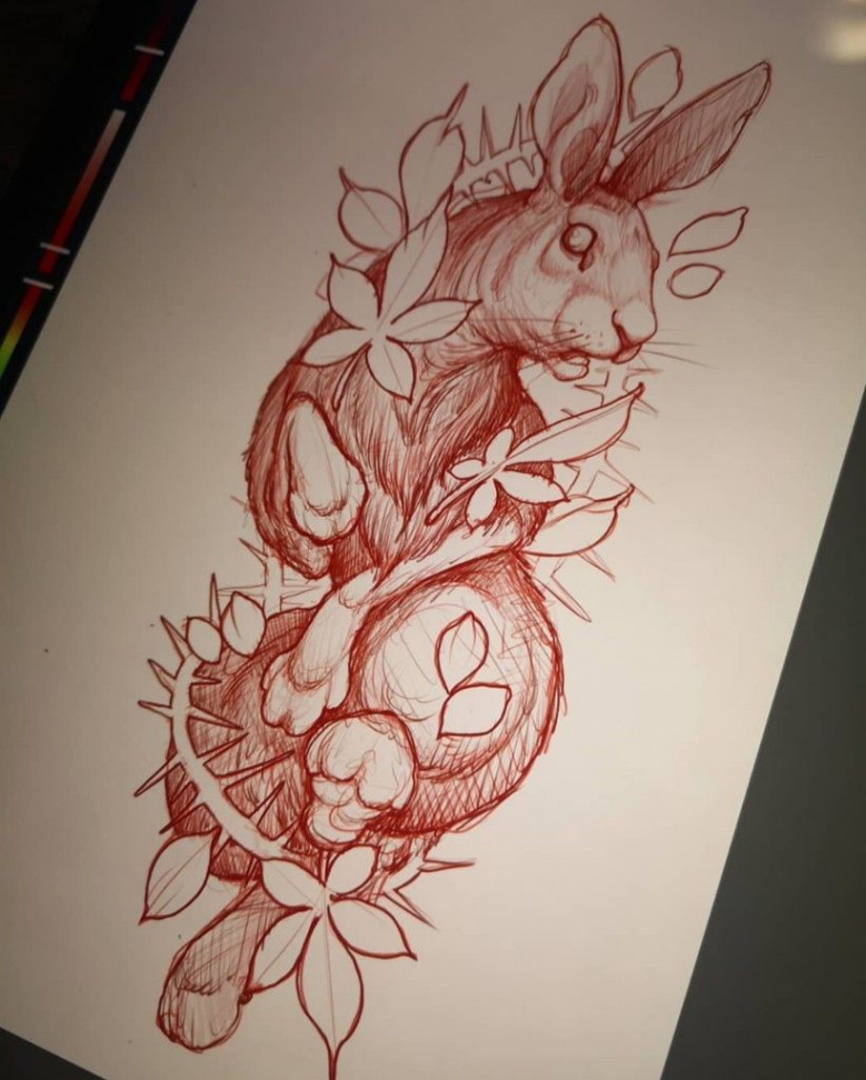 Minimalistic Drawing Sketches  Rabbit tattoos, Black ink tattoos