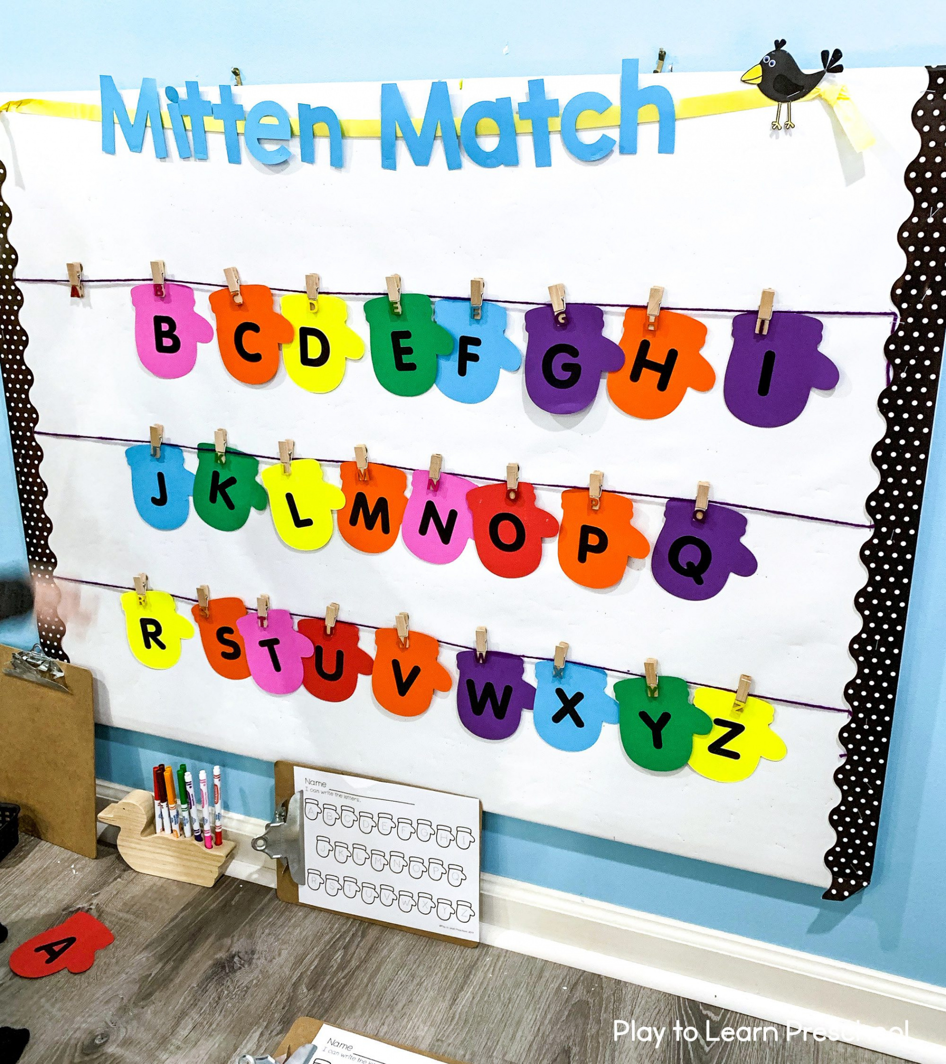 Mitten Match Interactive Bulletin Board