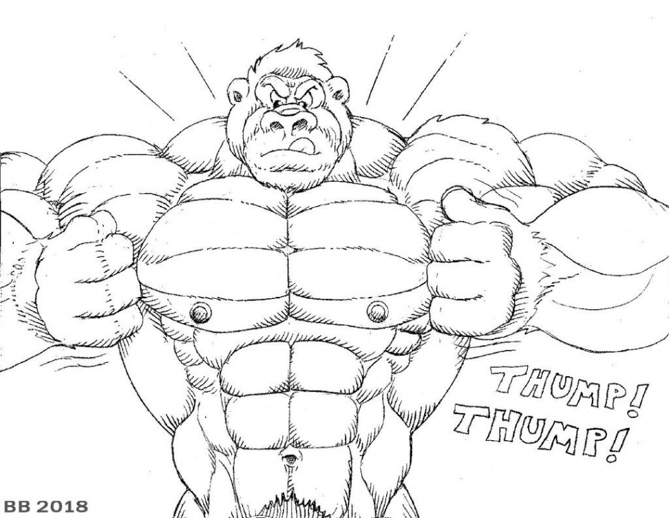 Muscle Gorilla sketch by Blathering on DeviantArt