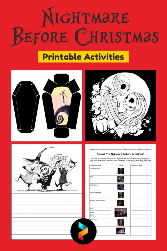 Nightmare Before Christmas Printable Activities  Nightmare before