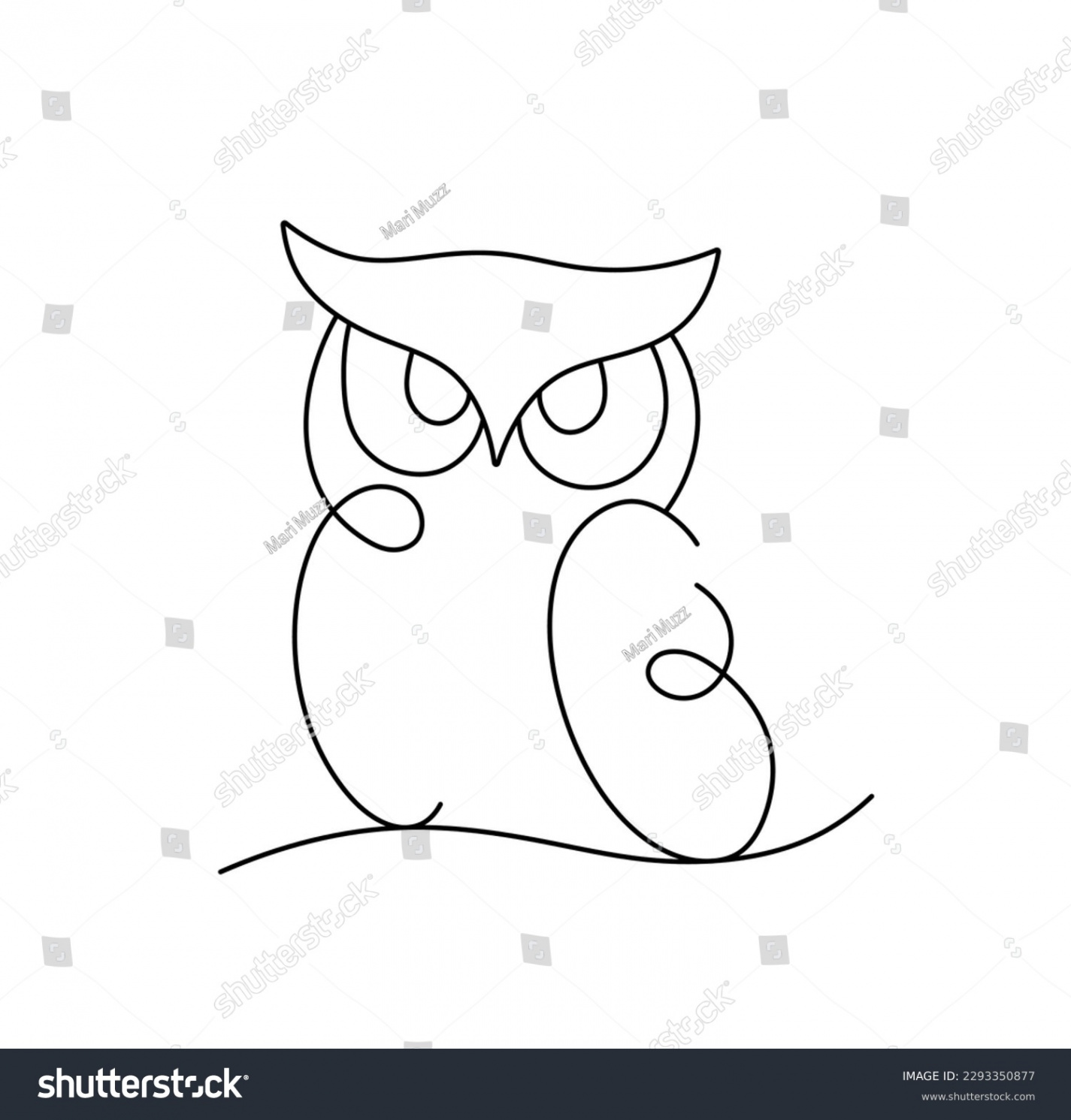 One Line Owl Images, Stock Photos, D objects, & Vectors