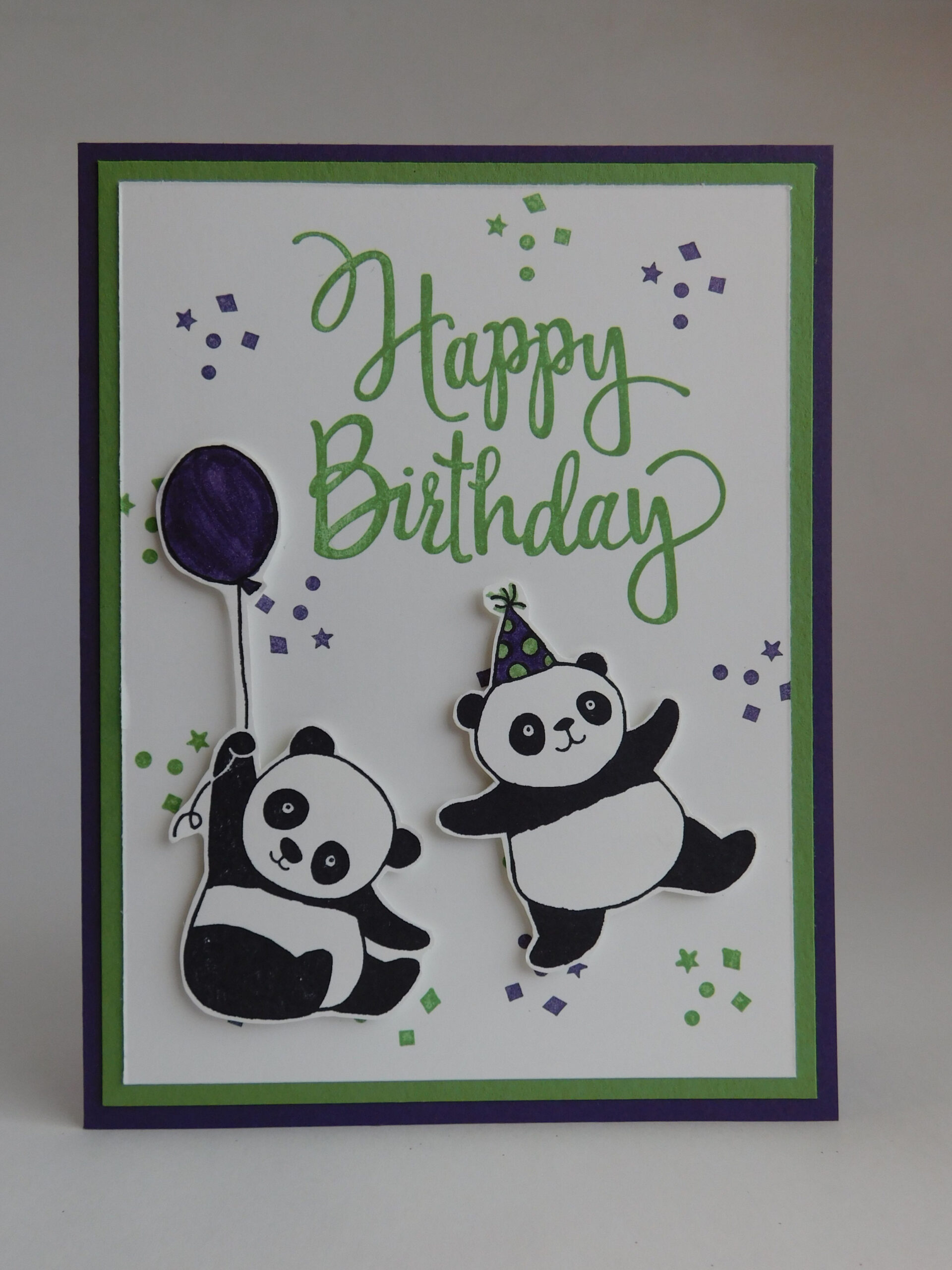 Party Pandas, Stylized Birthday (colors are: Elegant Eggplant