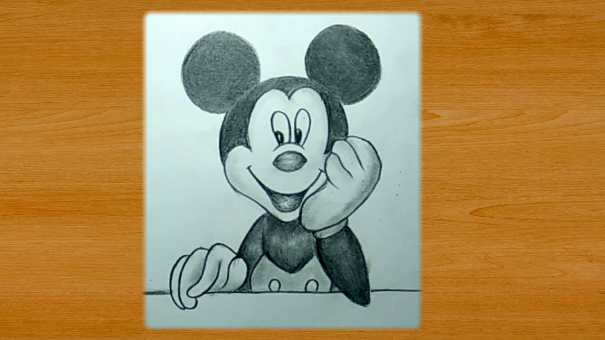 Pencil Sketch Art  Drawing Mickey Mouse Cartoon Character