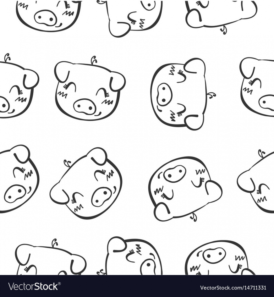 Pig head hand draw doodles Royalty Free Vector Image