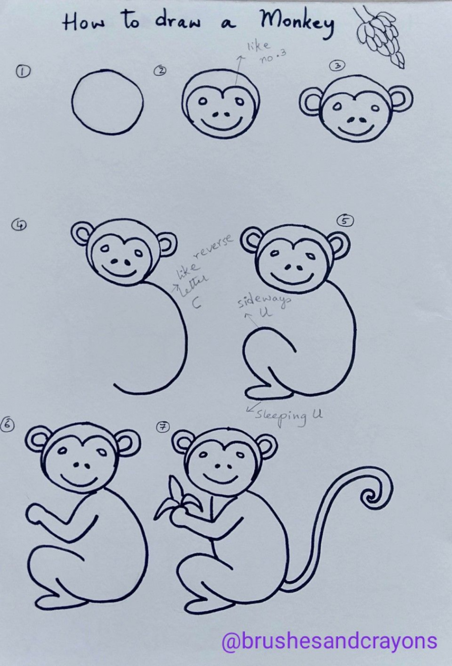 Pin by Diletta Slyth on Scrapbook  Monkey drawing, Monkey drawing