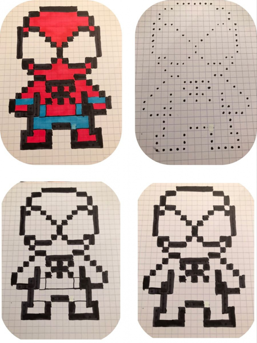 Pixel spider man  Dibujitos sencillos, Dibujos lindos sencillos