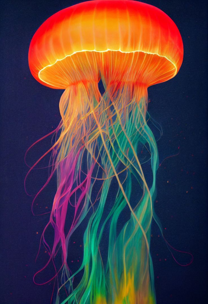 Rainbow fire jellyfish  Colorful jellyfish, Jellyfish drawing