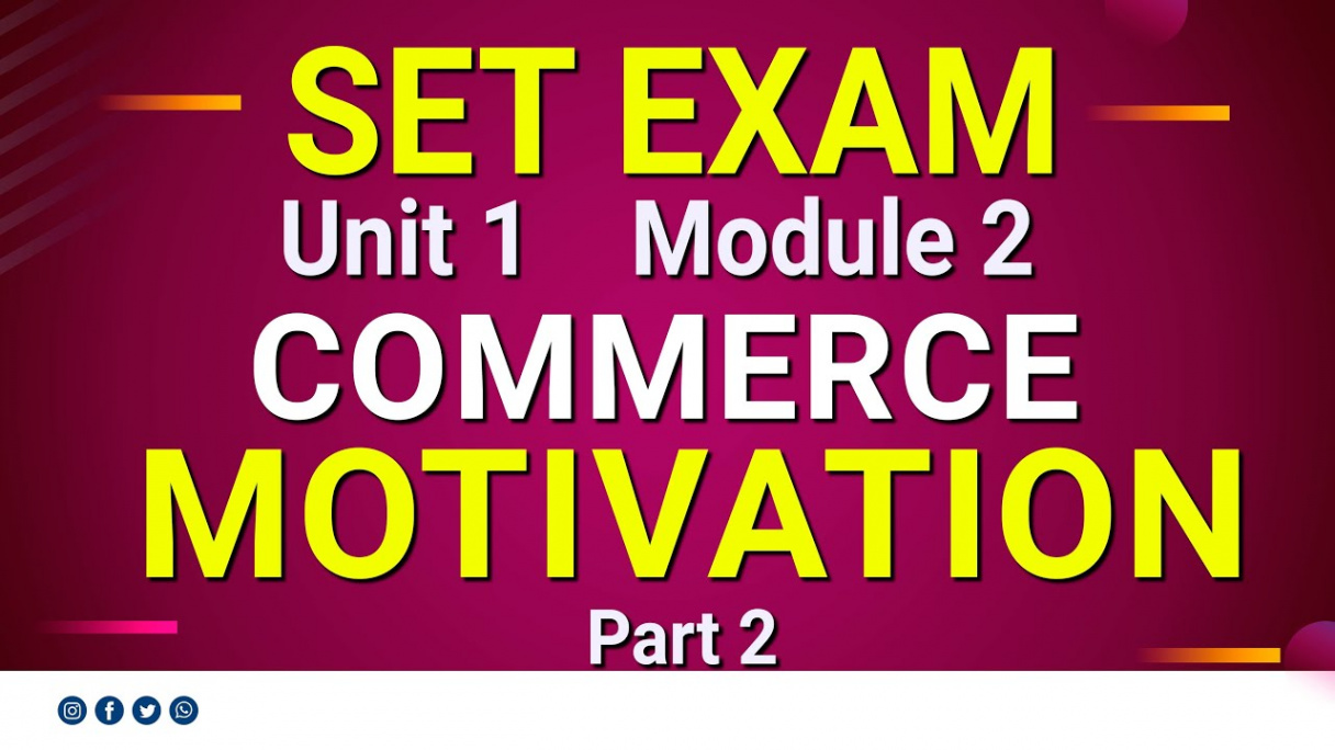 SET EXAM  Commerce  Unit   Module   Motivation  Part