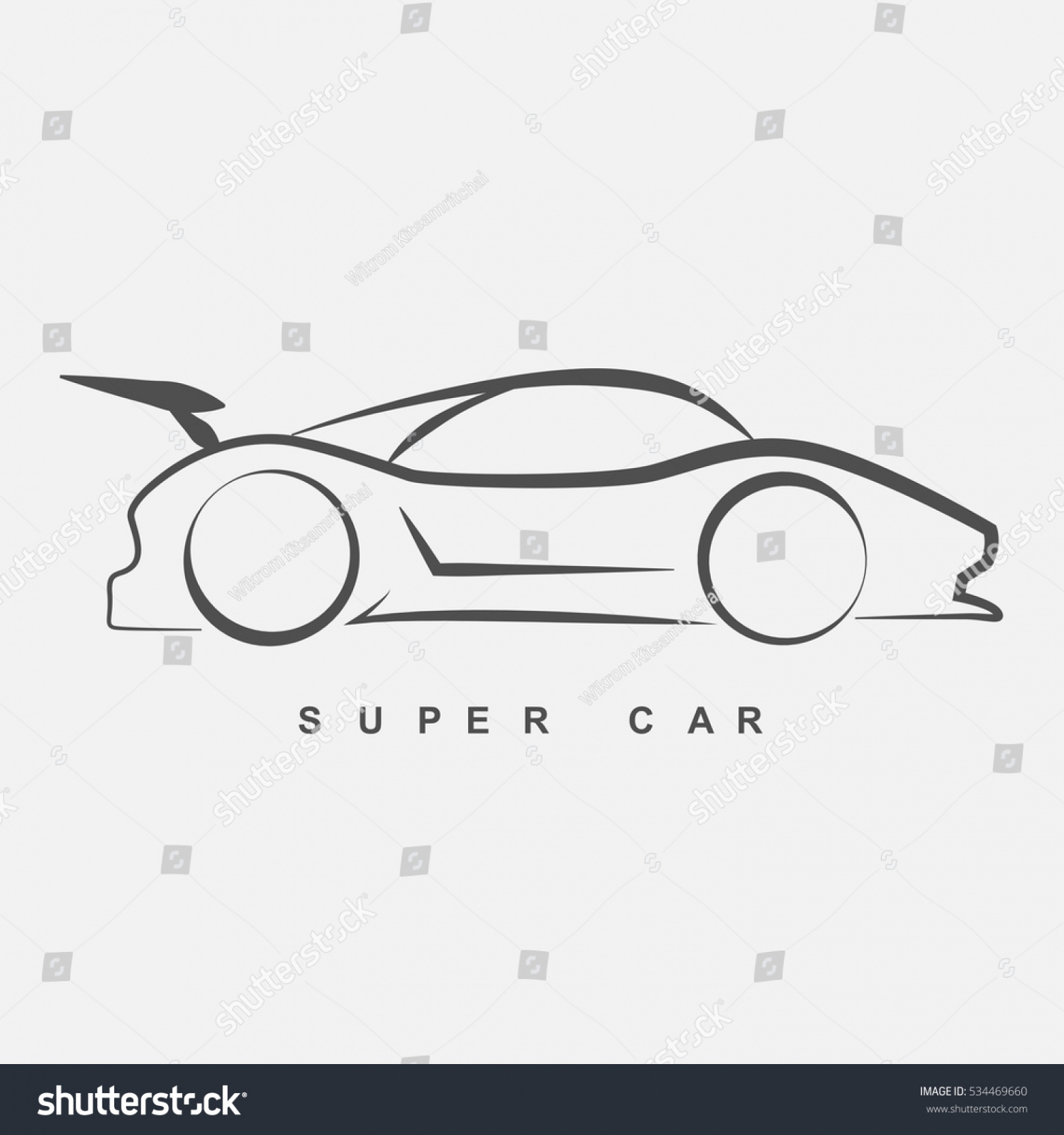 Side View Super Car Logo Hand: Stock-Vektorgrafik (Lizenzfrei