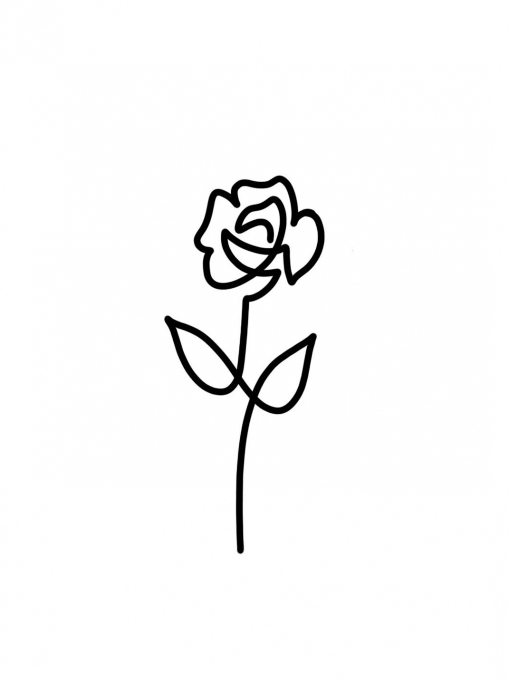 Simple rose tattoo  Simple rose tattoo, Rose drawing simple