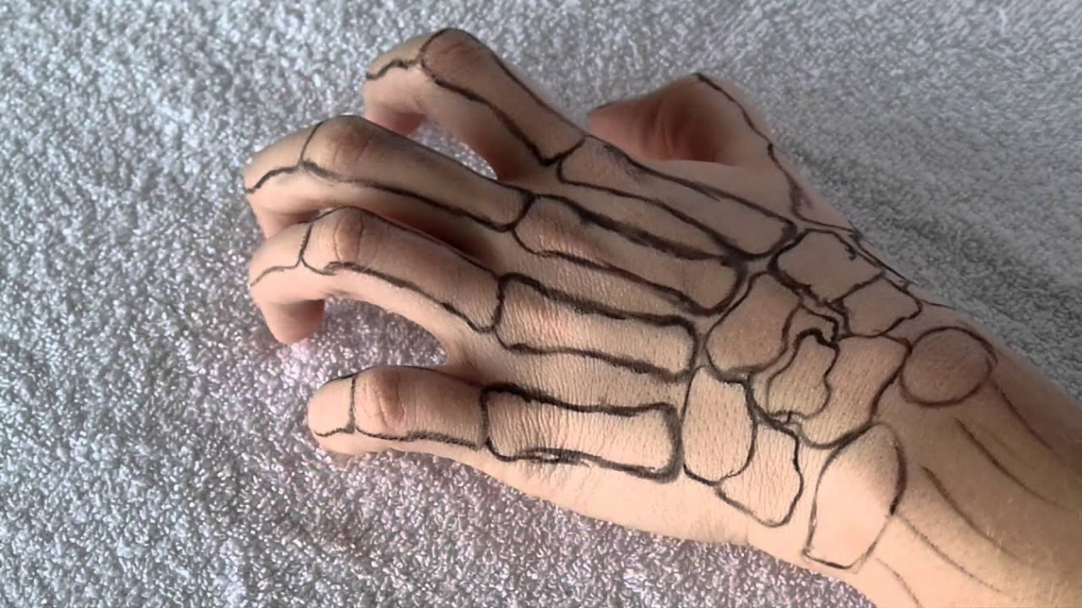 Skeleton hand halloween makeup tutorial