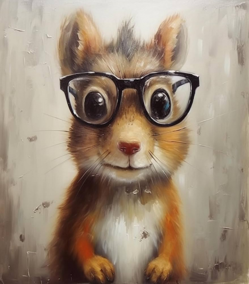 SKMN Painting by Numbers for Teenagers, DIY, Cute Animal Squirrel