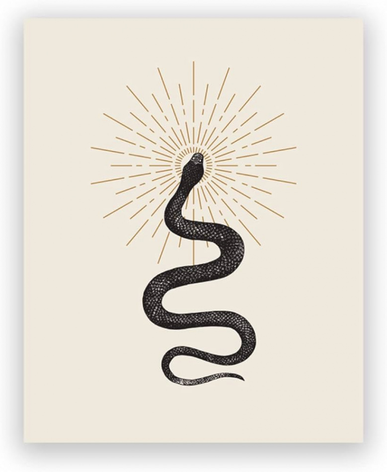 Snake Painting Print, Aesthetic Decoration, Modern Bohemian Wall Pictures,  Boho Style Canvas Picture, Poster, Art Prints, Wall Pictures, Living Room,