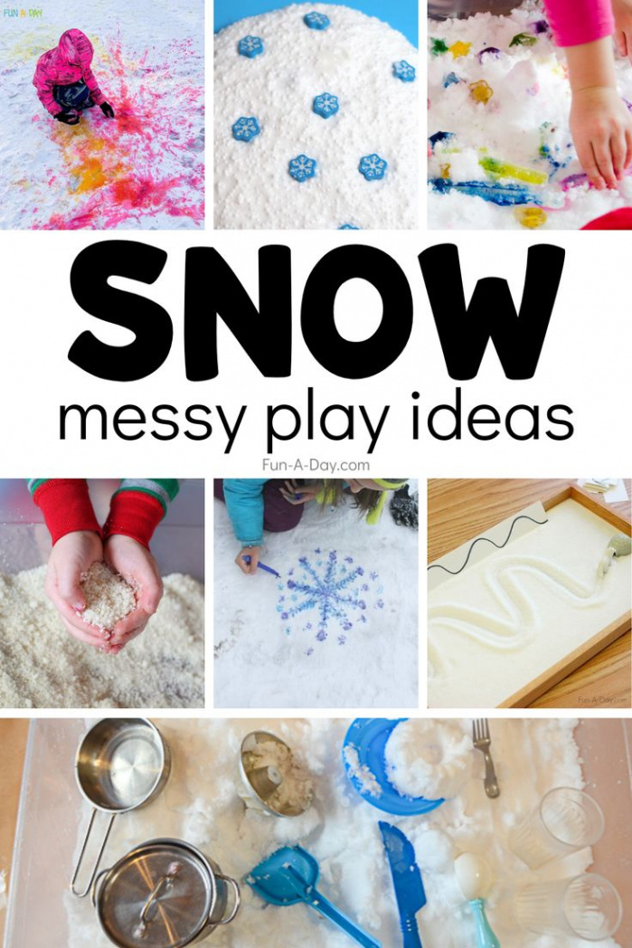 Snow Messy Play Ideas to Try This Winter in   Messy play