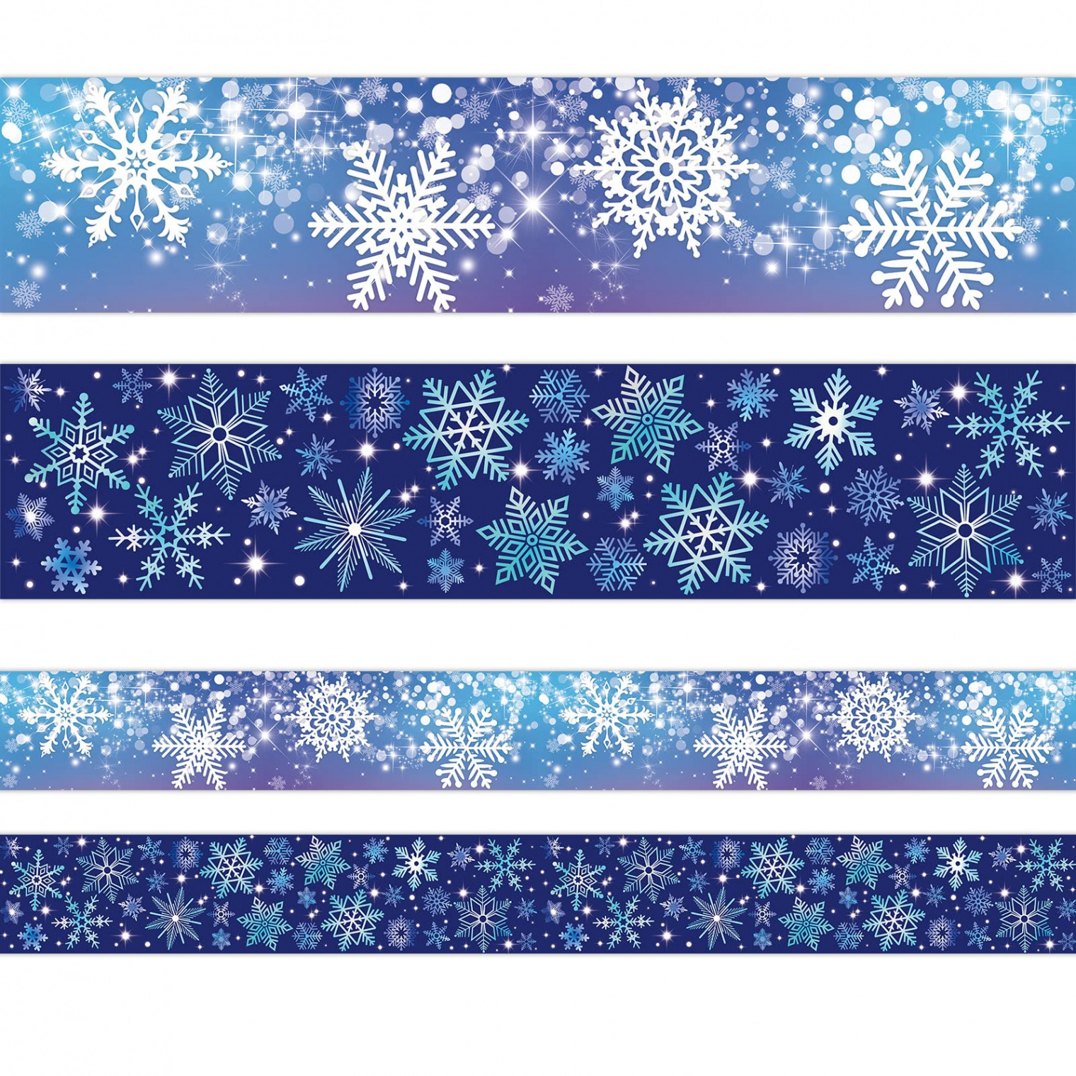 Snowflakes Bulletin Board Border ft Straight Trim for Christmas Party  Decoration Winter Themed Classroom  Roll