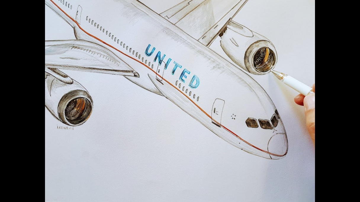 SPEED DRAWING,UNITED AIRLINES,B