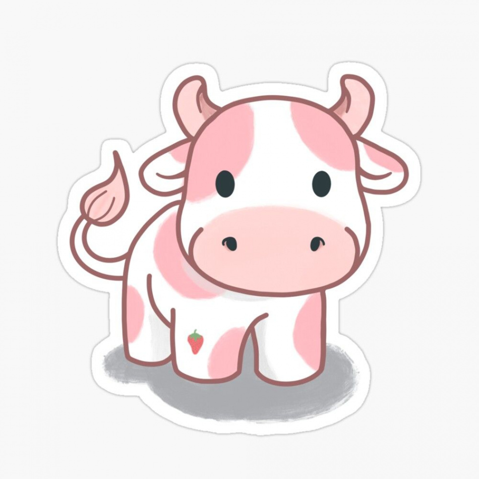 strawberry cow" Sticker for Sale by swagnstickers  Cute stickers