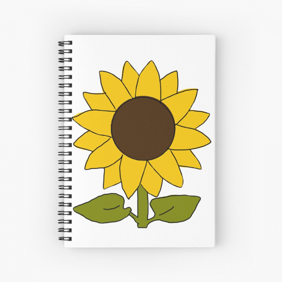 Sunflower Drawing Design  Spiral Notebook