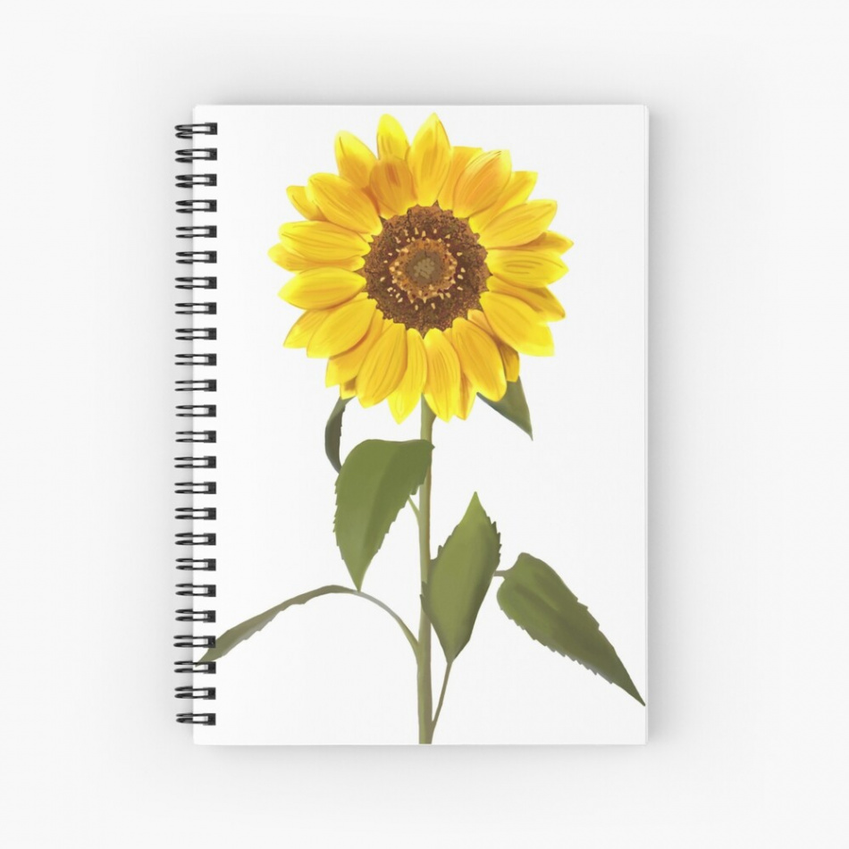 Sunflower Drawing  Spiral Notebook