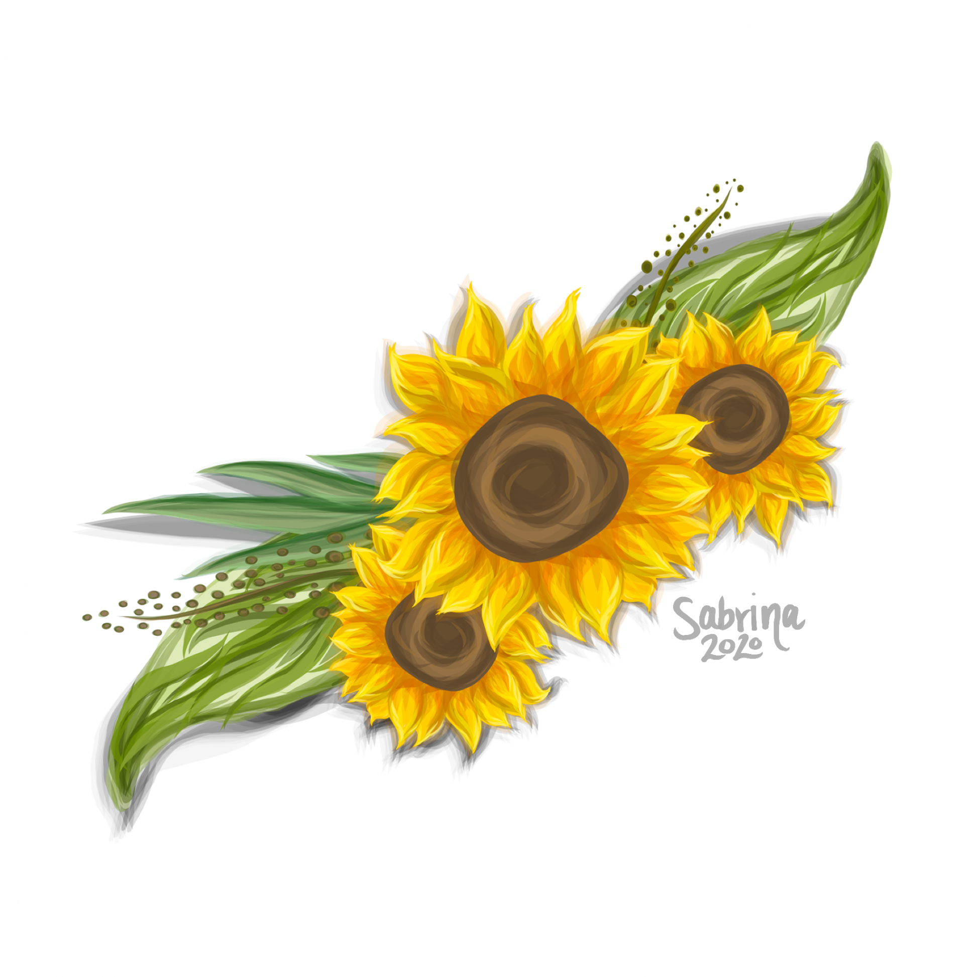 Sunflower Illustration  Sunflower illustration, Sunflower drawing