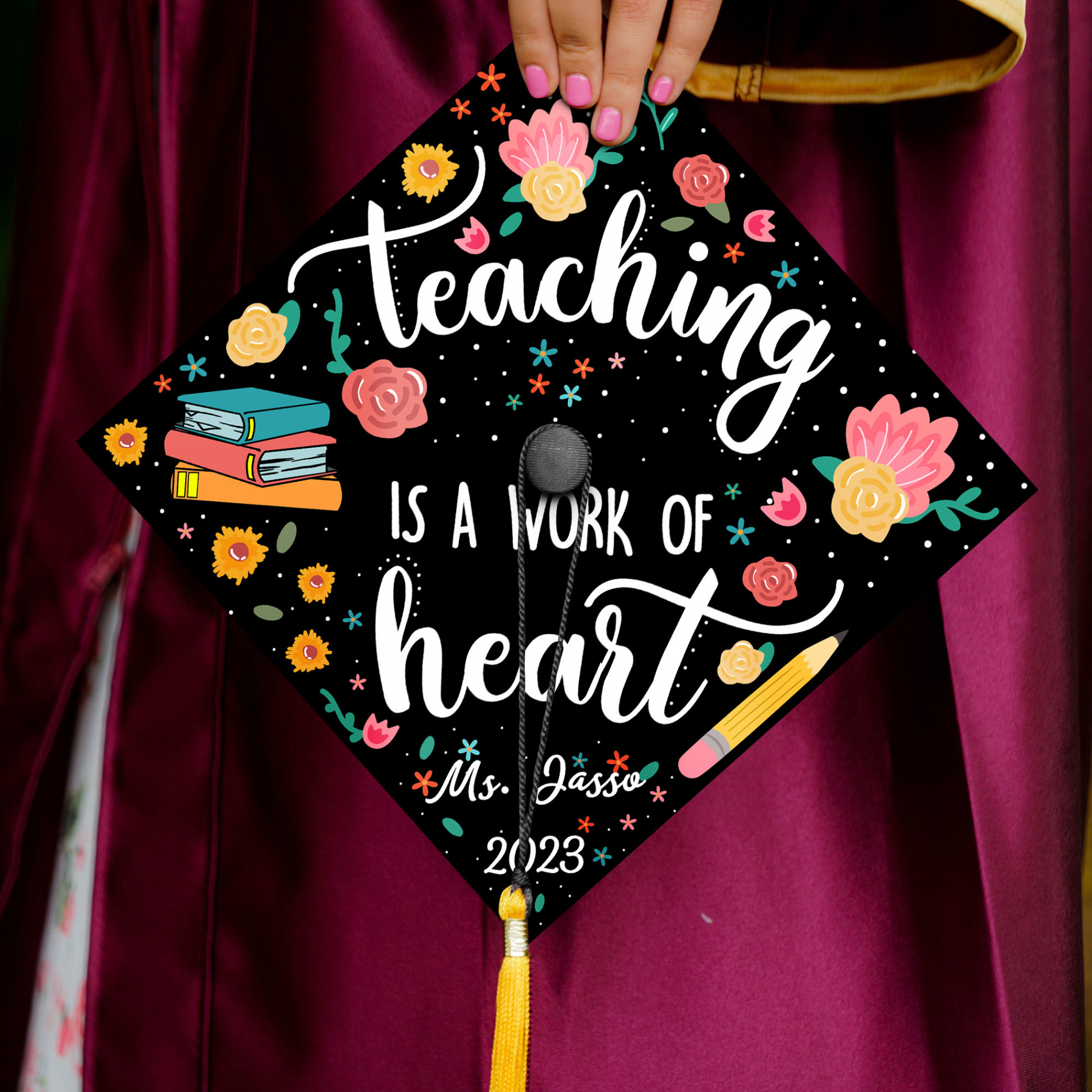 Teacher Graduation Cap Topper, Custom Grad Cap Topper, Teacher