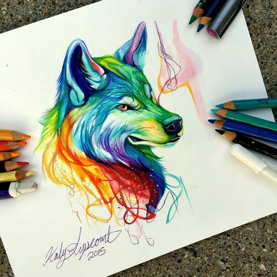 Technicolor Wolf, Katy Lipscomb,   Ilustraciones de animales